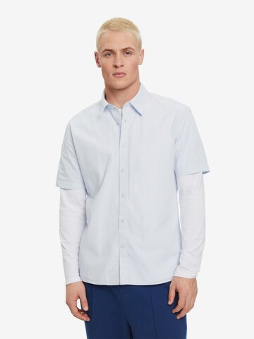 Coupe slim Chemise ESPRIT en bleu : devant