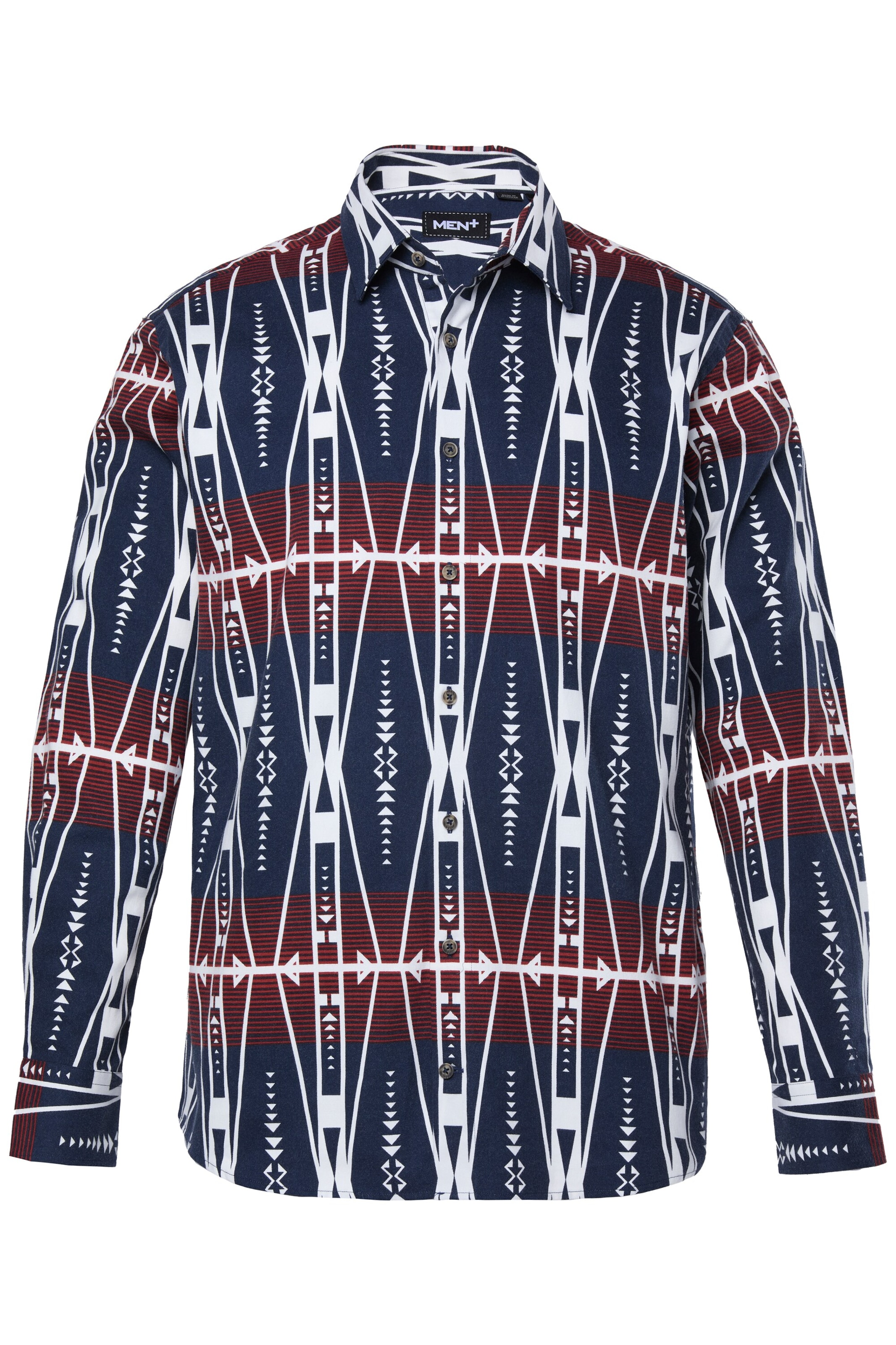 Men Plus Comfort fit Button Up Shirt in Blue: front