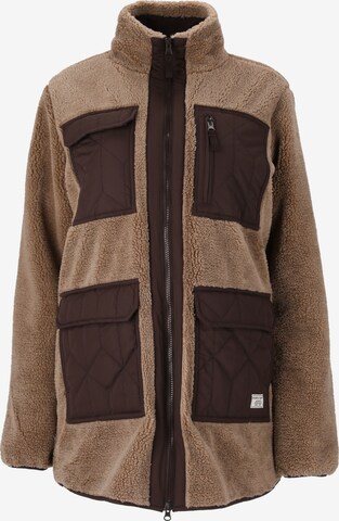 Weather Report Athletic Fleece Jacket 'Twist' in Brown: front