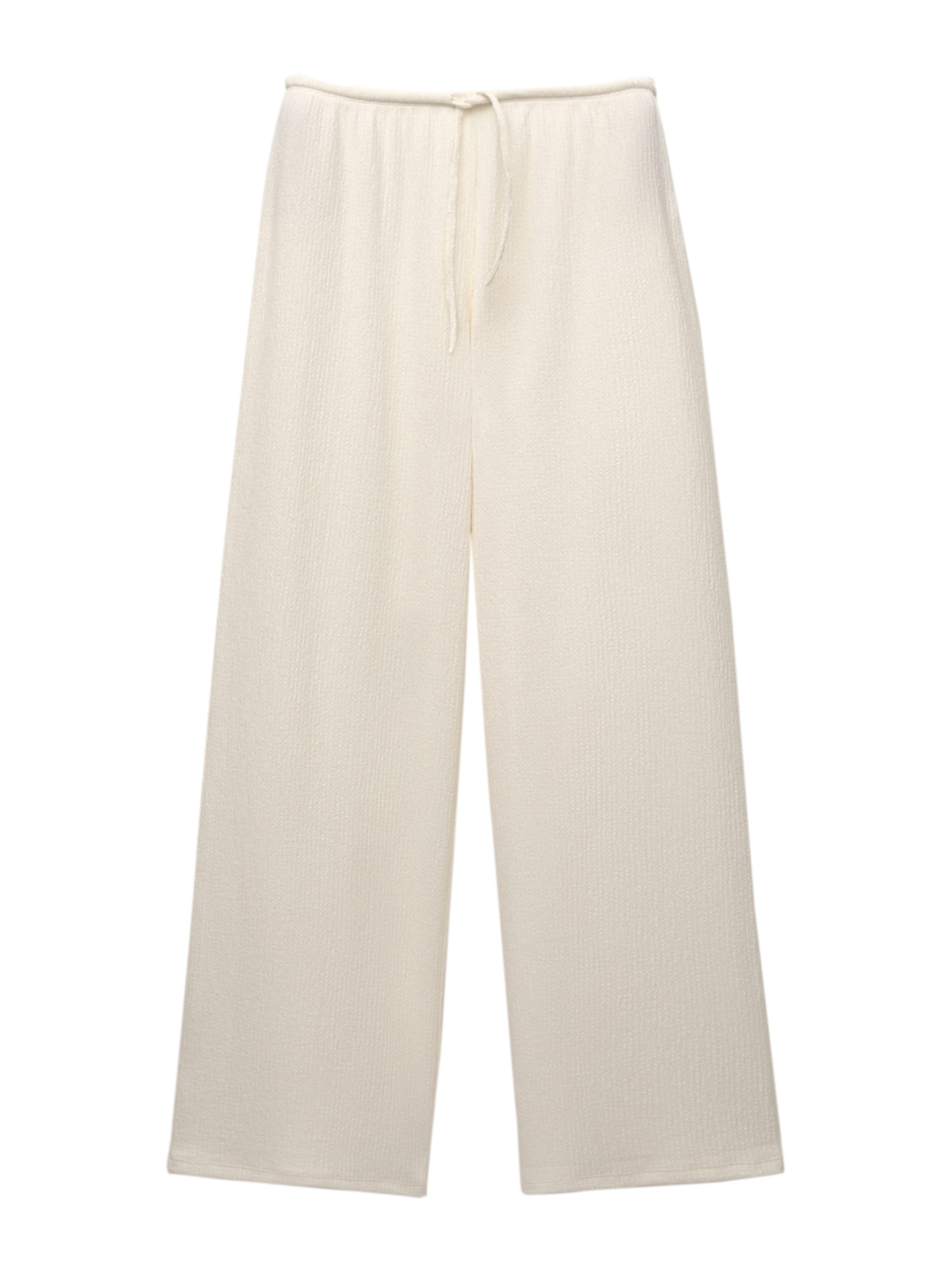 Pull&Bear Wide Leg Hose in Beige: Vorderseite