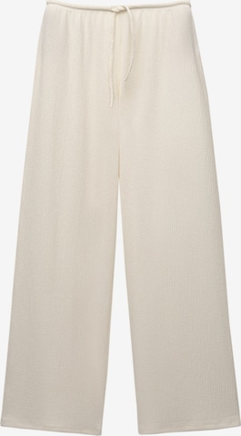 Pull&Bear Широки крачоли Панталон в бежово: отпред