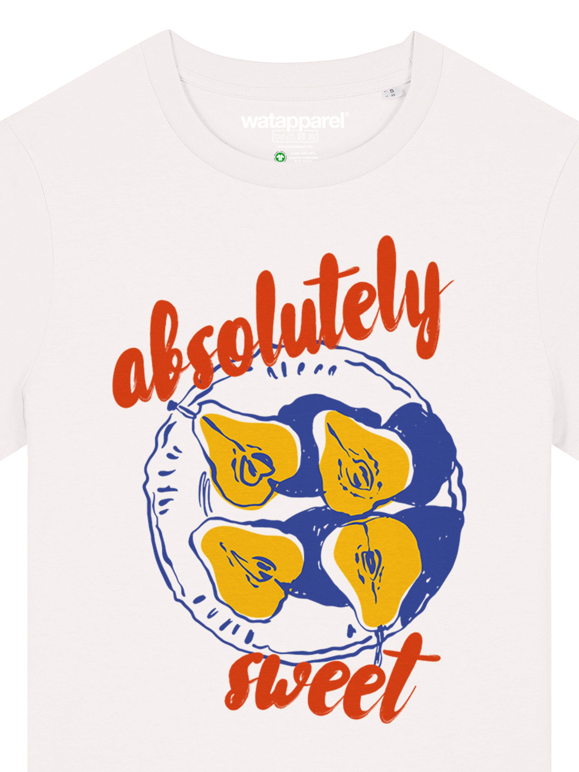 Watapparel T-Shirt 'Pears Absolutely Sweet' in Weiß