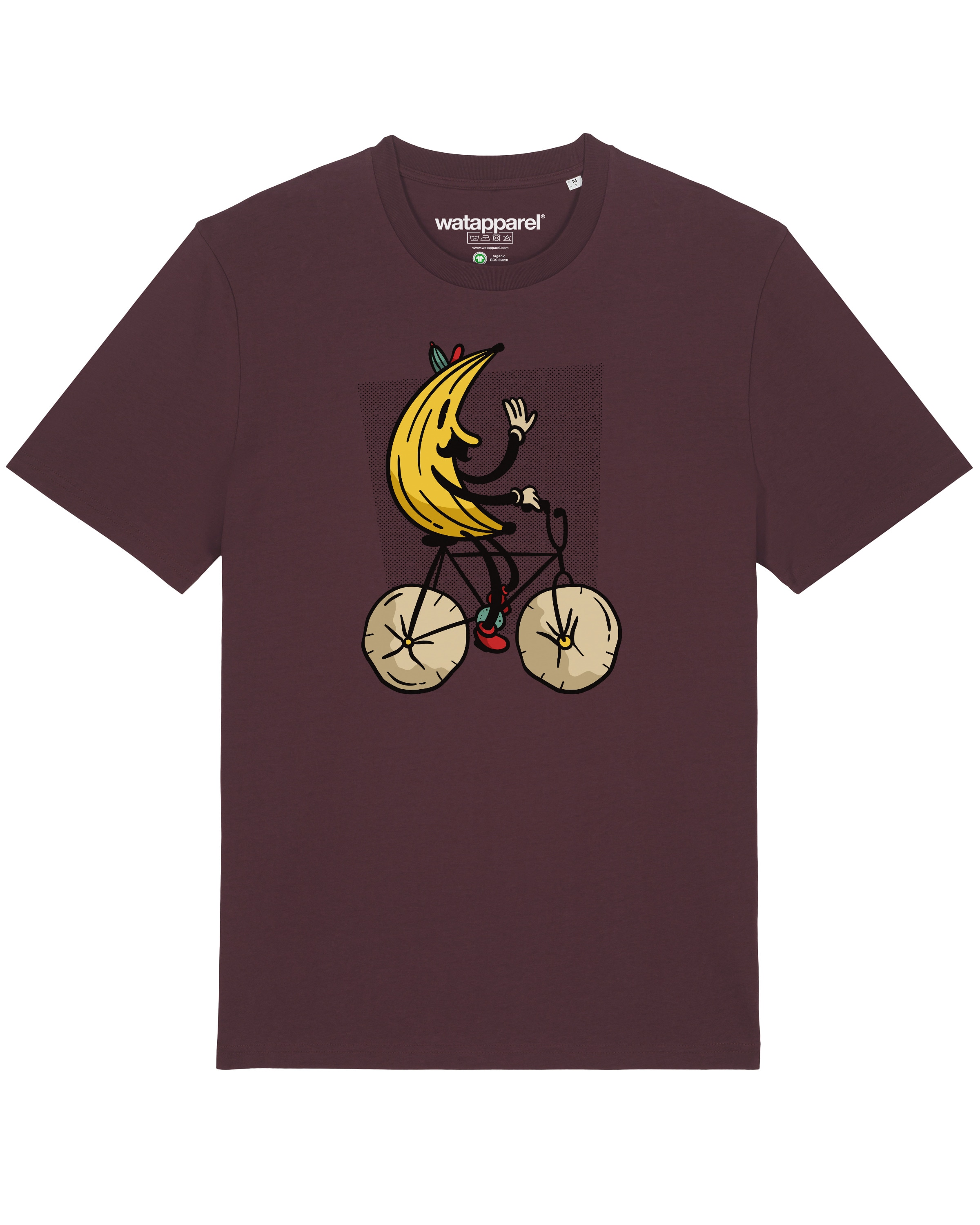 Maglietta ' Banana Rider ' di Watapparel in rosso: frontale