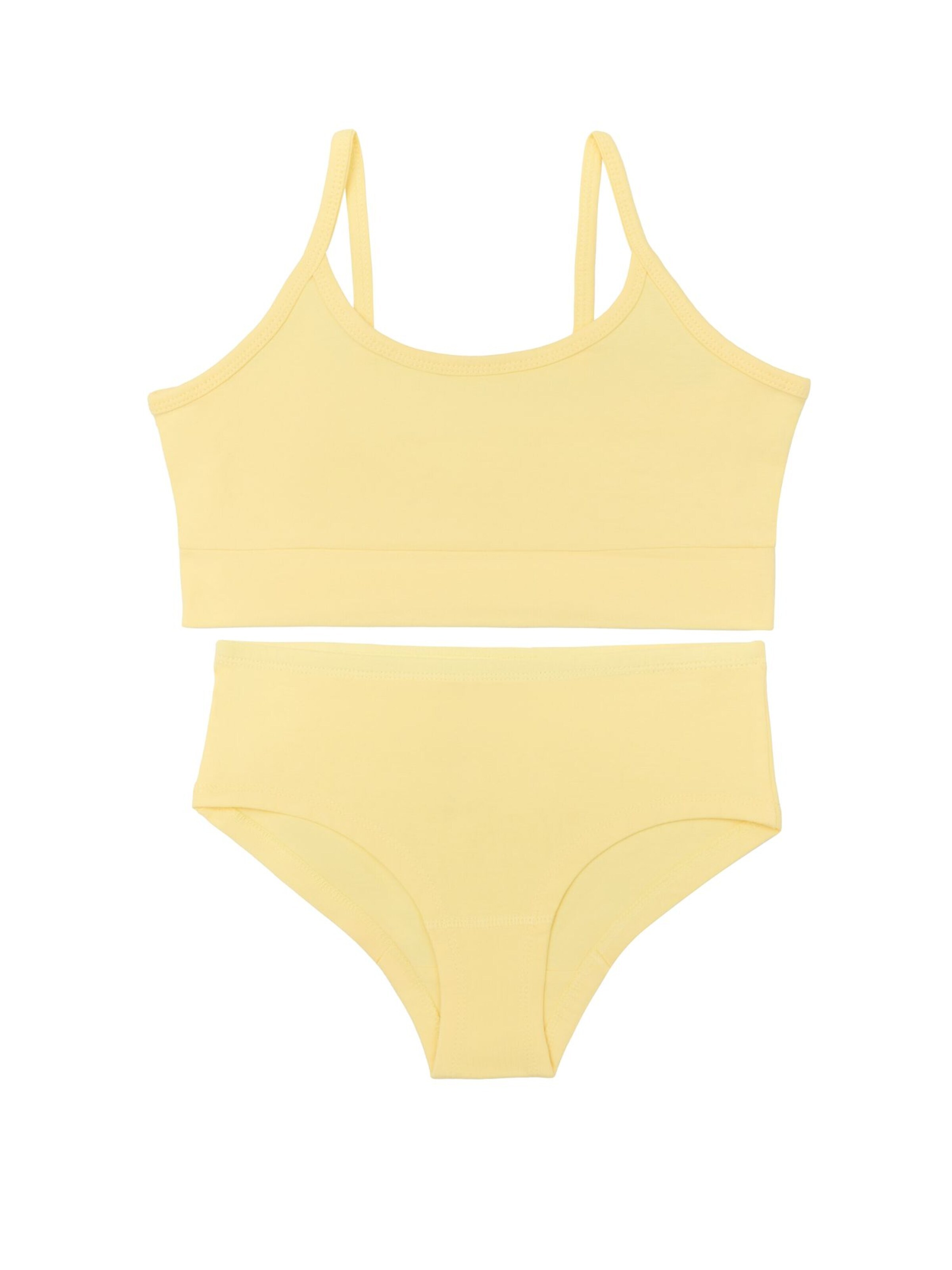 Albero Natur Underwear Set 'Mädchen Bio Baumwoll Bustier & Hipster Set' in Yellow: front