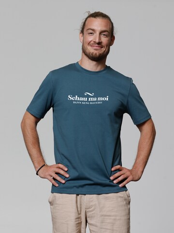 T-Shirt Watapparel en bleu : devant
