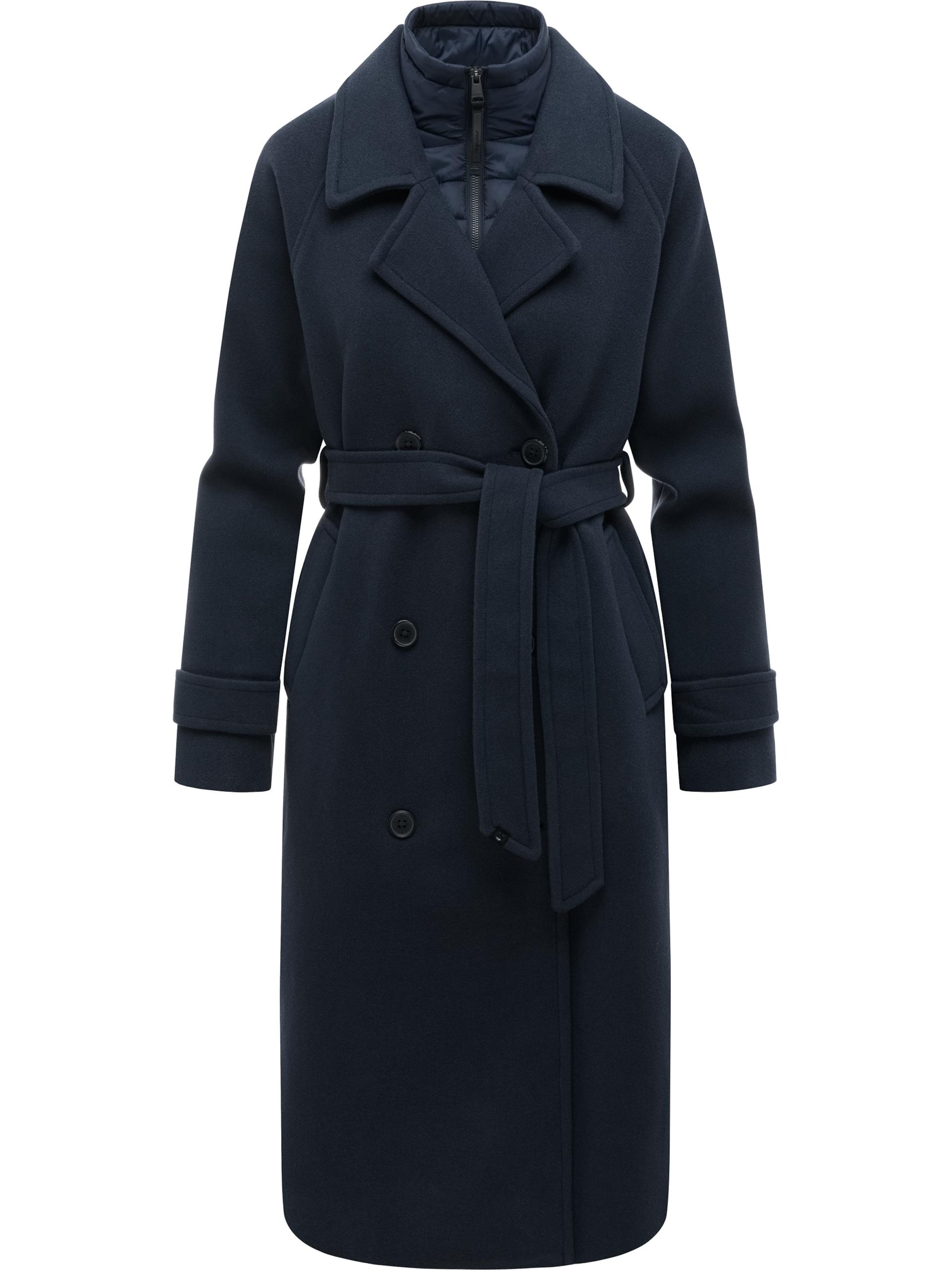 Manteau d’hiver 'Trenchie Felt Y' Ragwear en bleu : devant