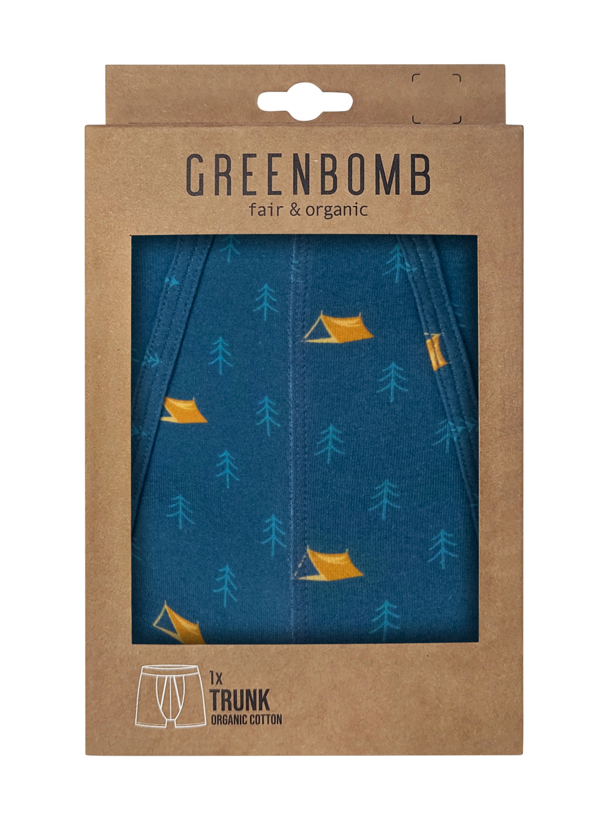 GREENBOMB Boxershorts 'Wood Tent' in Blauw