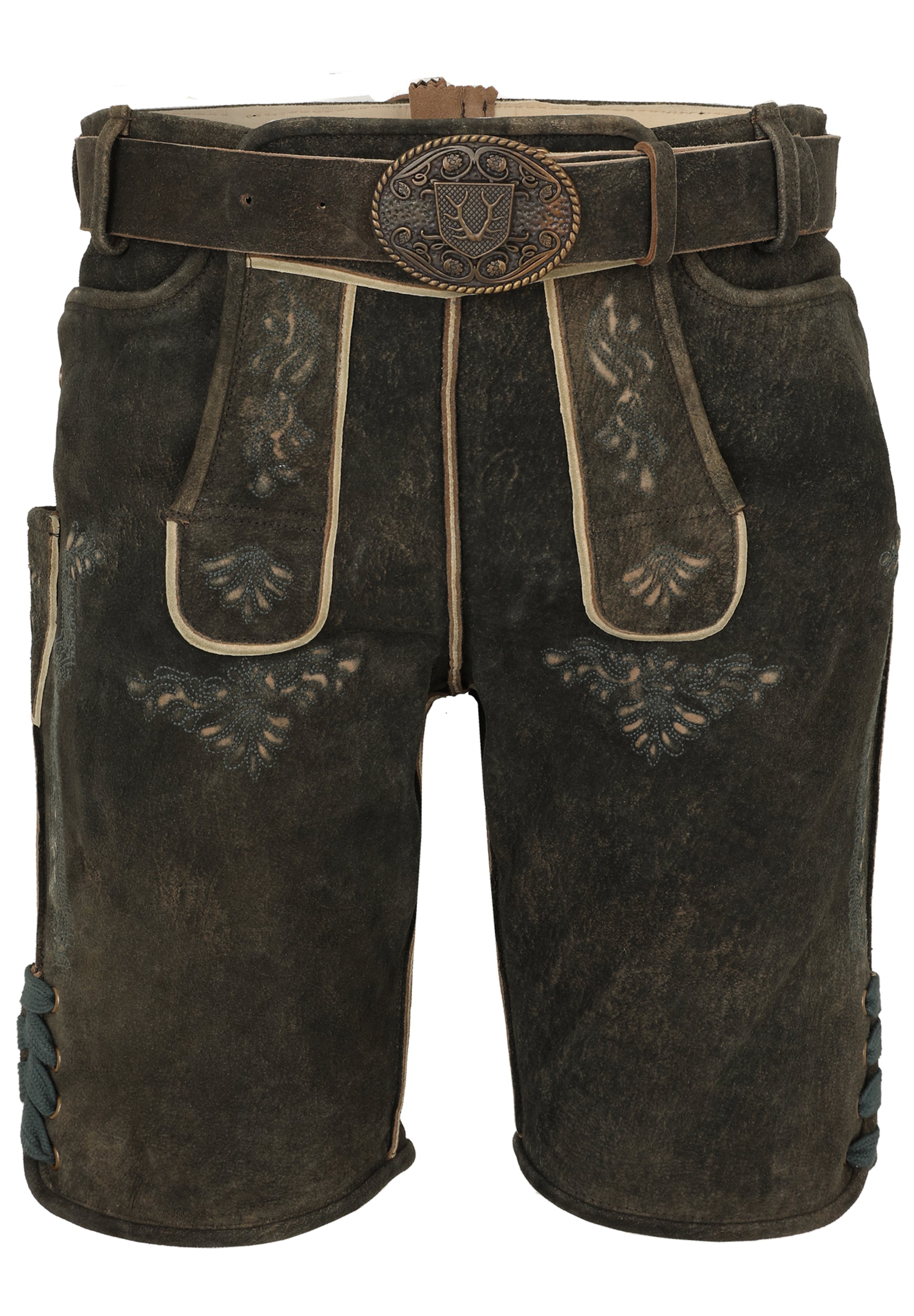 Krüger Buam Regular Trachtenhose 'Curtis' in Braun: Vorderseite