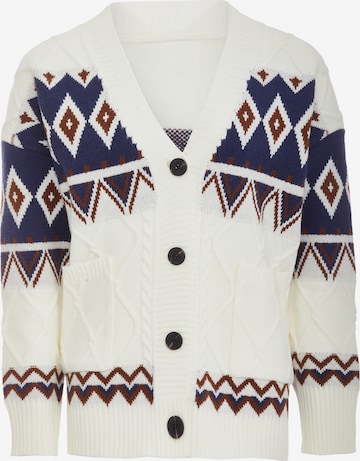 Tanuna Knit Cardigan in White: front