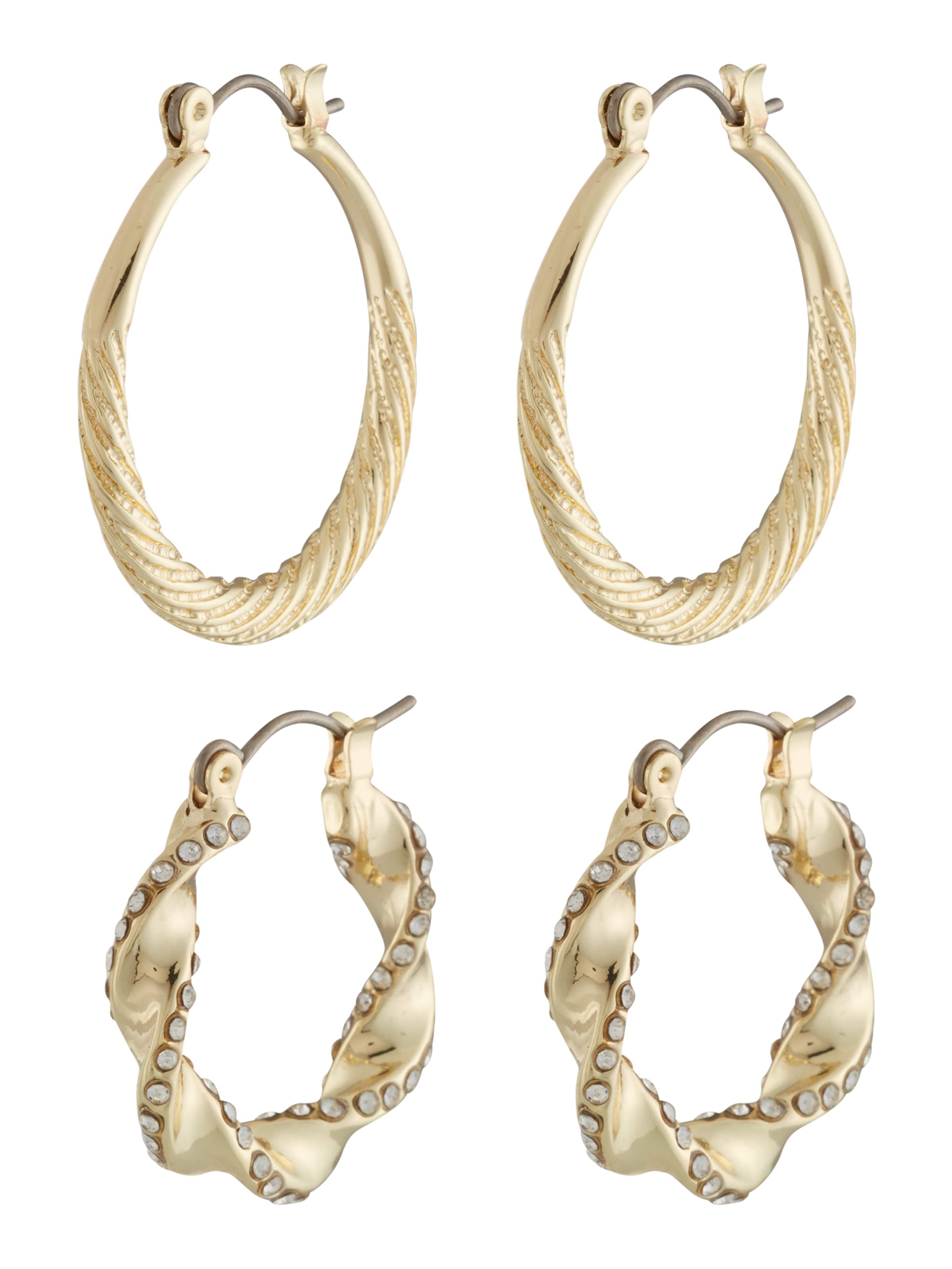 PIECES - Pendientes 'PCMIVO' en oro: frente