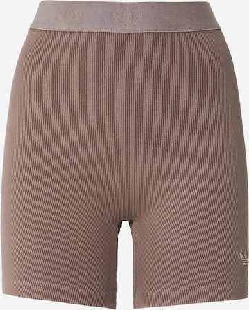 ADIDAS ORIGINALS - Skinny Leggings 'ESS' em castanho: frente