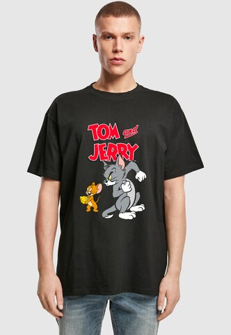 Merchcode T-Shirt 'Tom and Jerry - Cheese' in Schwarz: Vorderseite