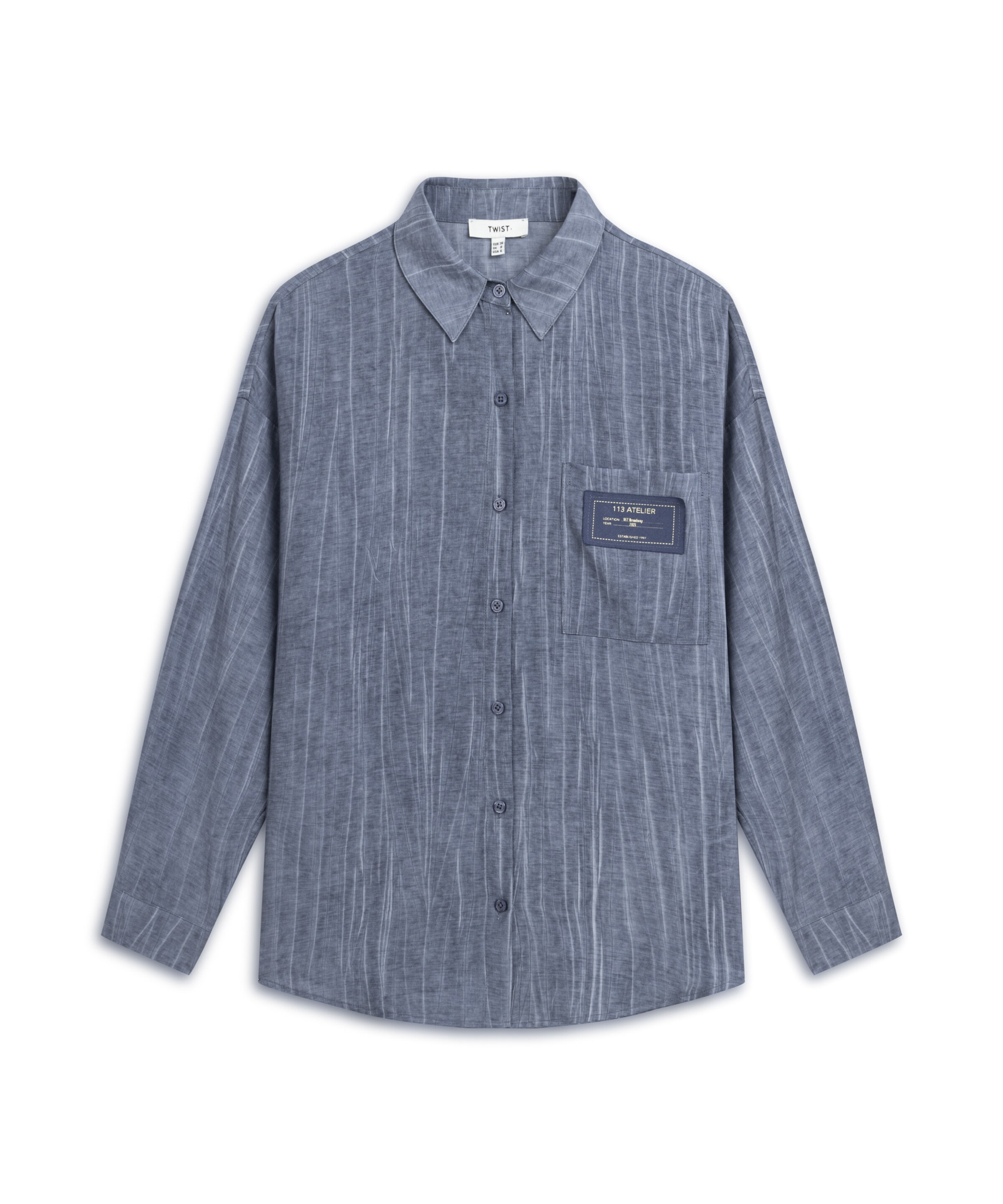 Twist Bluse in Blau: Vorderseite