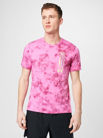 T-Shirt fonctionnel 'RUN ANYWHERE' UNDER ARMOUR en rose : devant