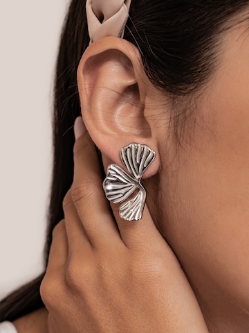 Hey Happiness Ohrringe 'Ginkgo Leaf' in Silber
