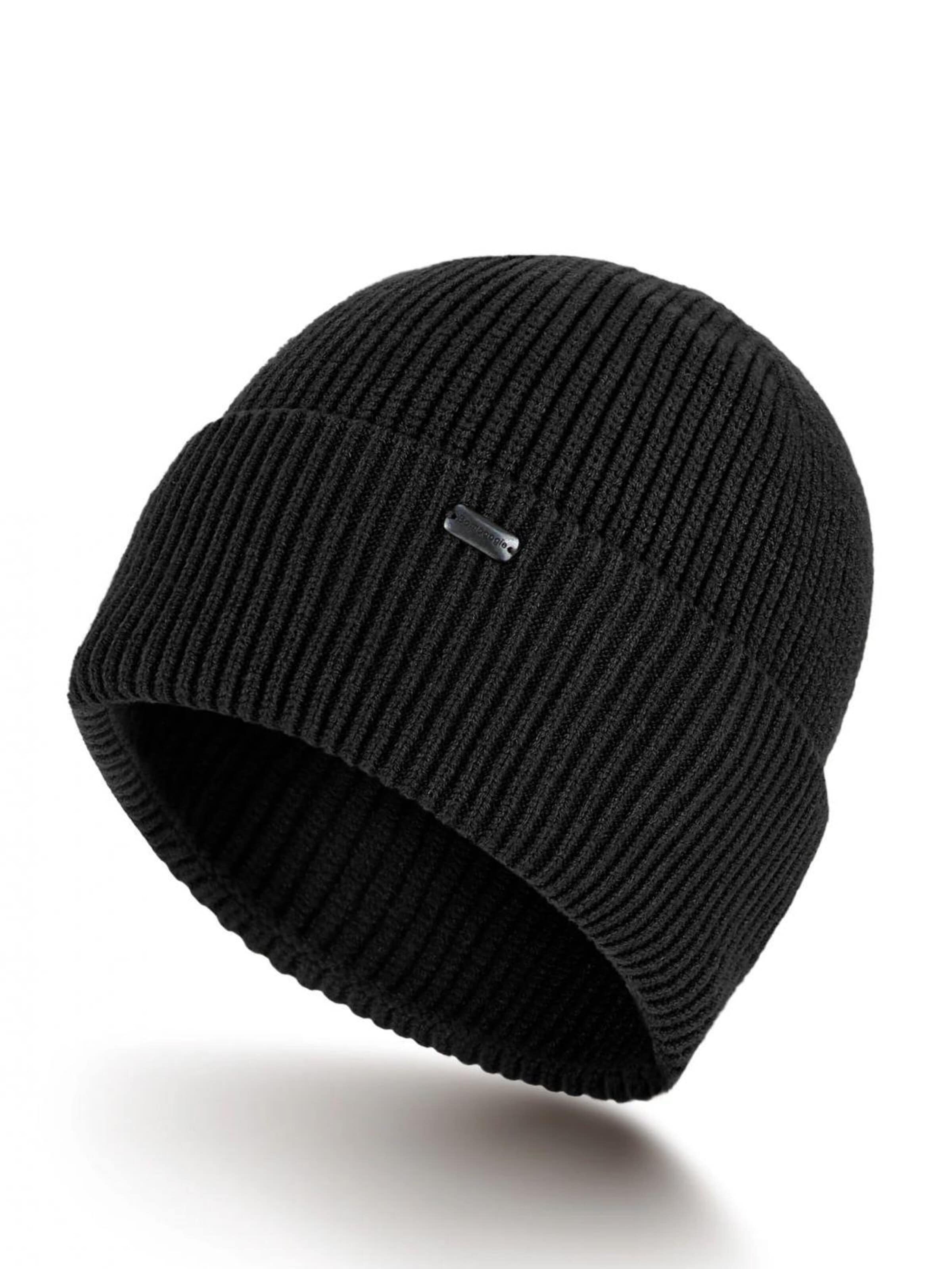 BOMBOOGIE Beanie in Black: front