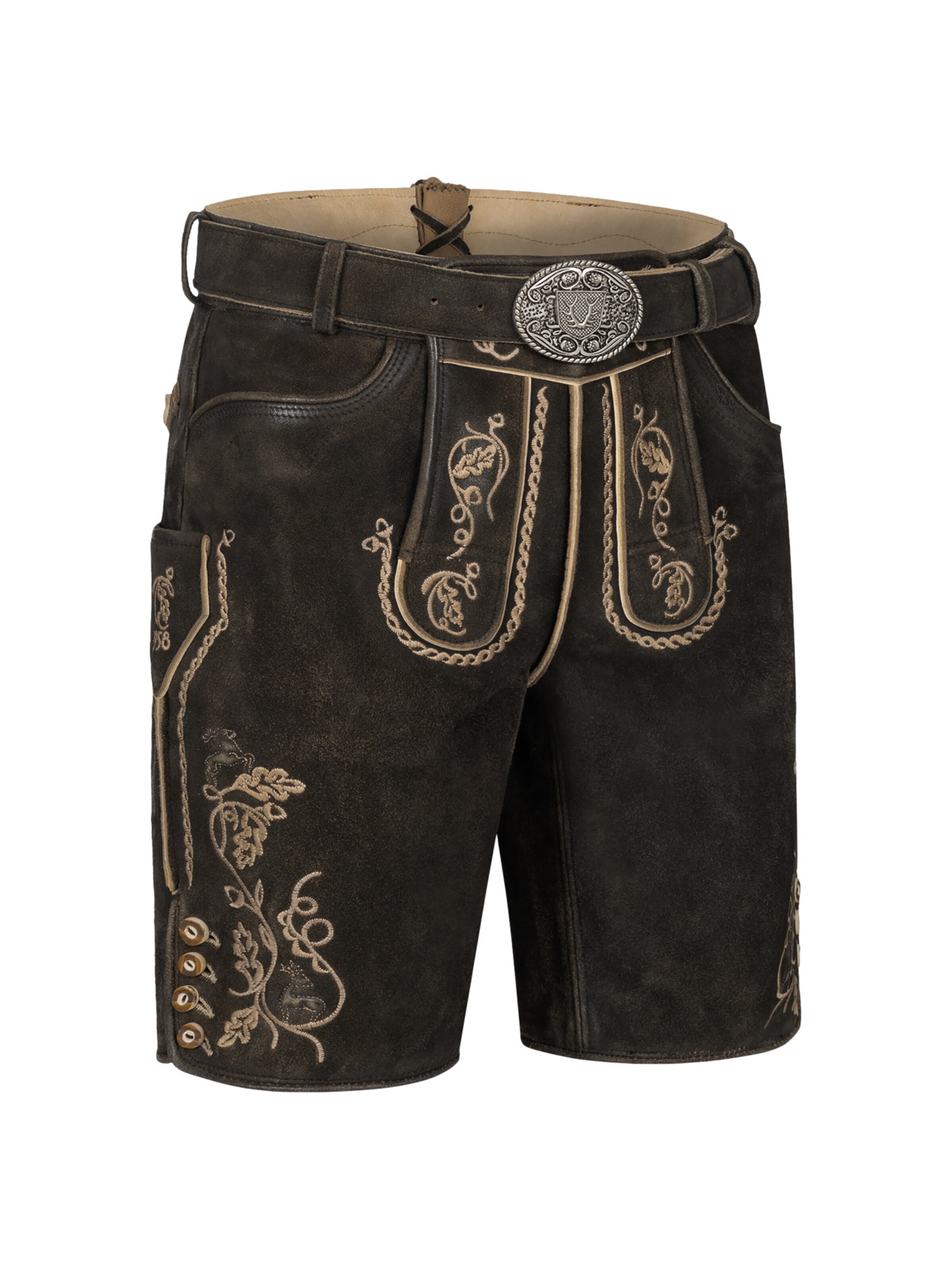 Krüger Buam Regular Klederdracht broek 'Orlando' in Bruin