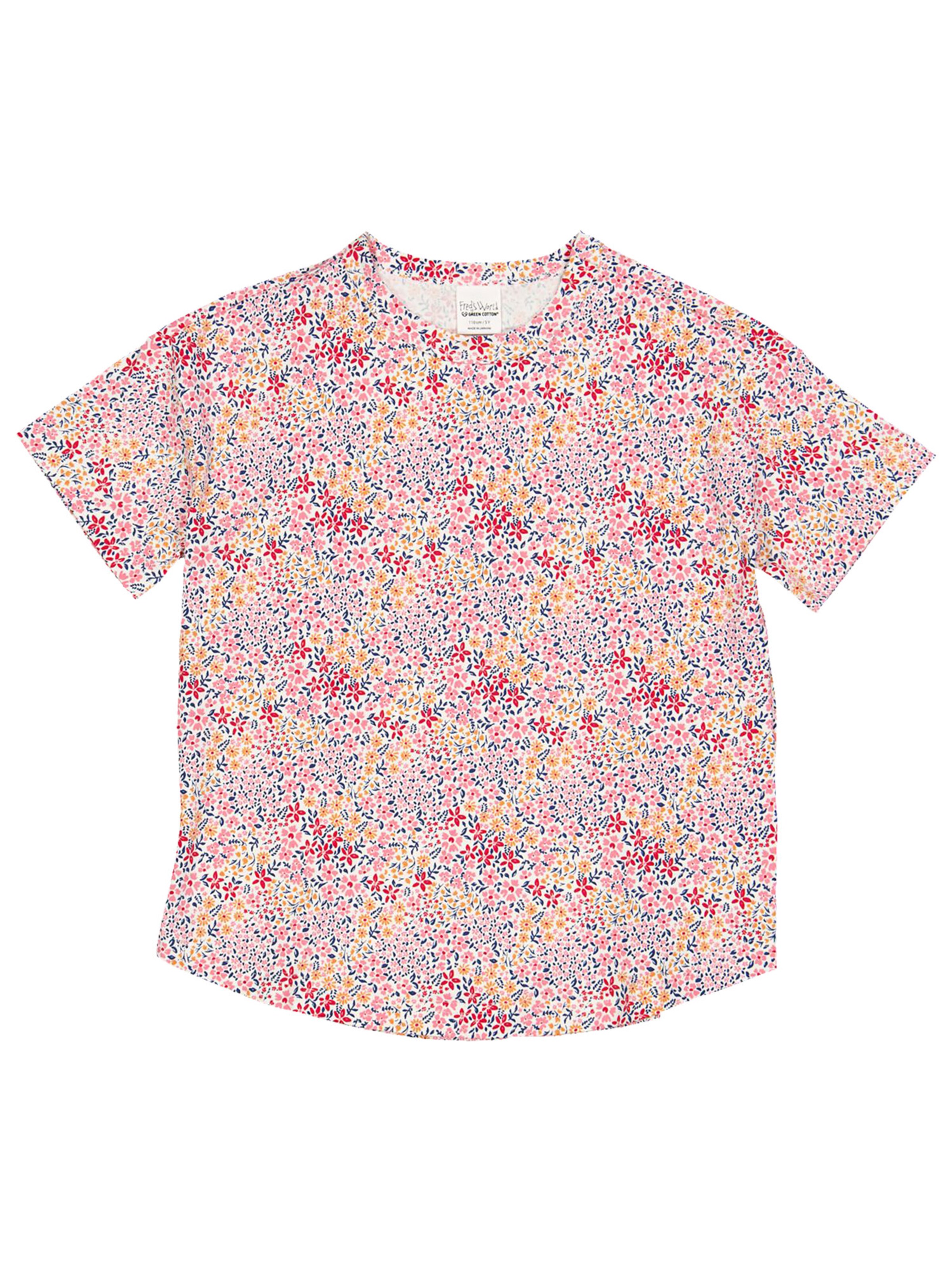 T-Shirt Fred's World by GREEN COTTON en rose : devant
