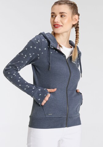 KangaROOS Zip-Up Hoodie in Blue: front