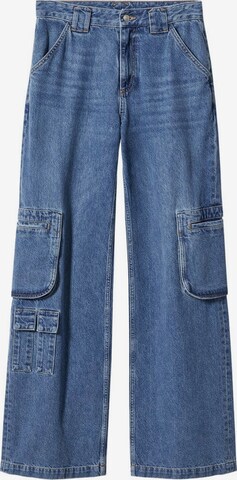 MANGO Zvonové kalhoty Džíny s kapsami 'romy' – modrá: přední strana