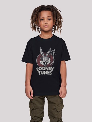 F4NT4STIC Shirt 'Looney Tunes Bugs Bunny' in Zwart: voorkant