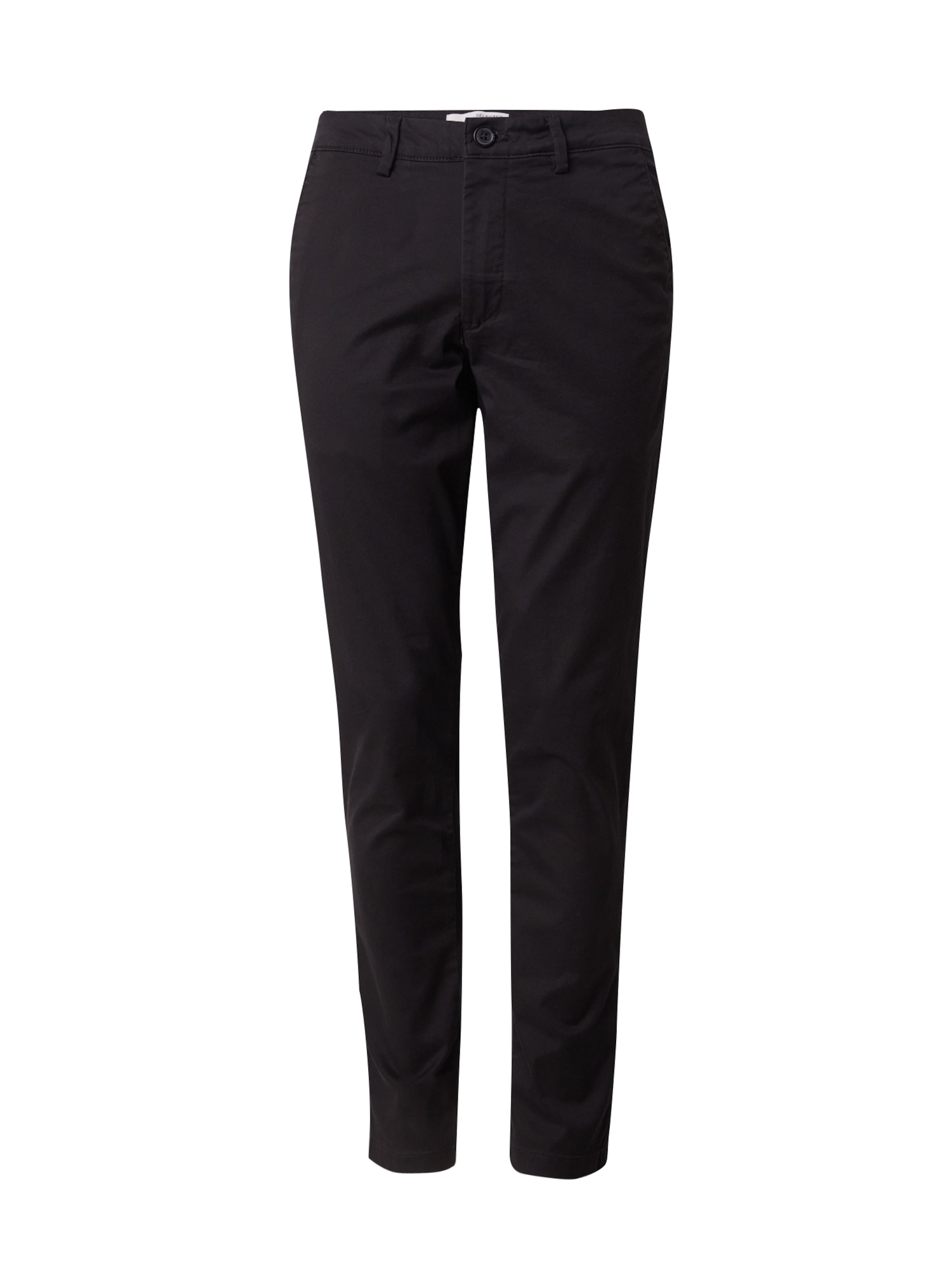 SELECTED - Slimfit Pantalón chino 'SLH175 MILES' en negro: frente