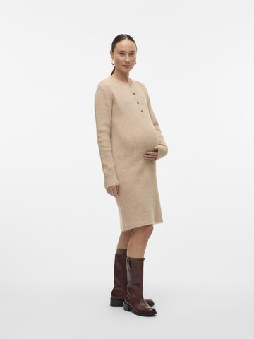 MAMALICIOUS Gebreide jurk in Beige