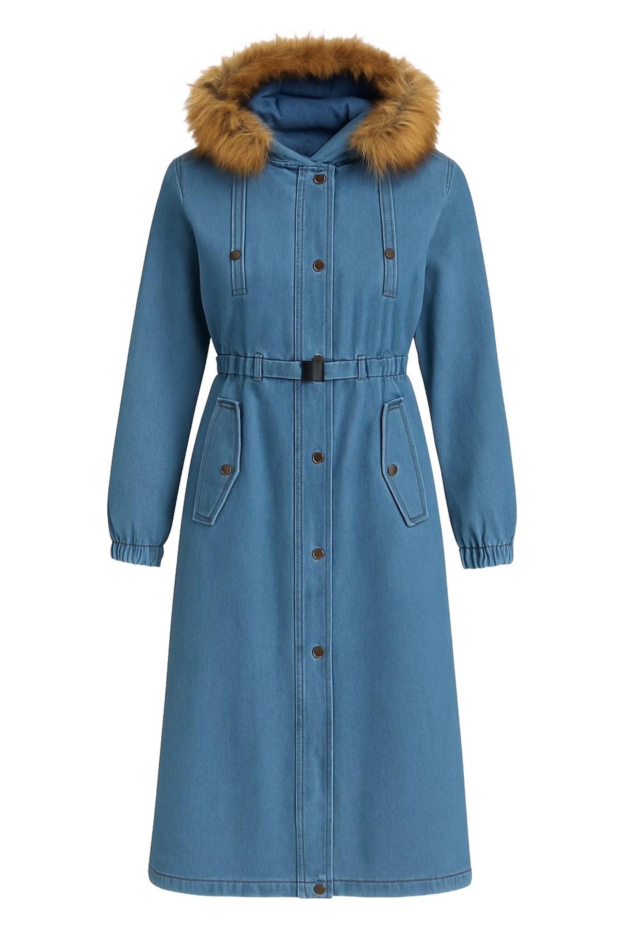 MODAMIHRAM Mantel in Blau: Vorderseite