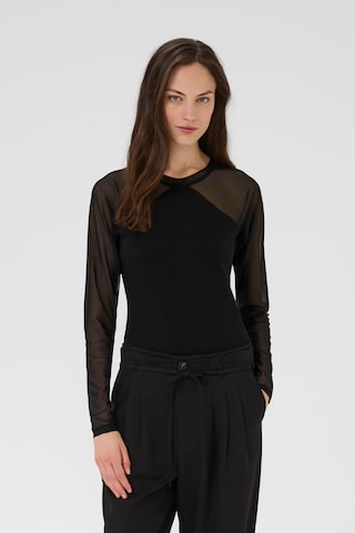 KAREN BY SIMONSEN Shirt 'KBDafne Mandarina' in Black: front