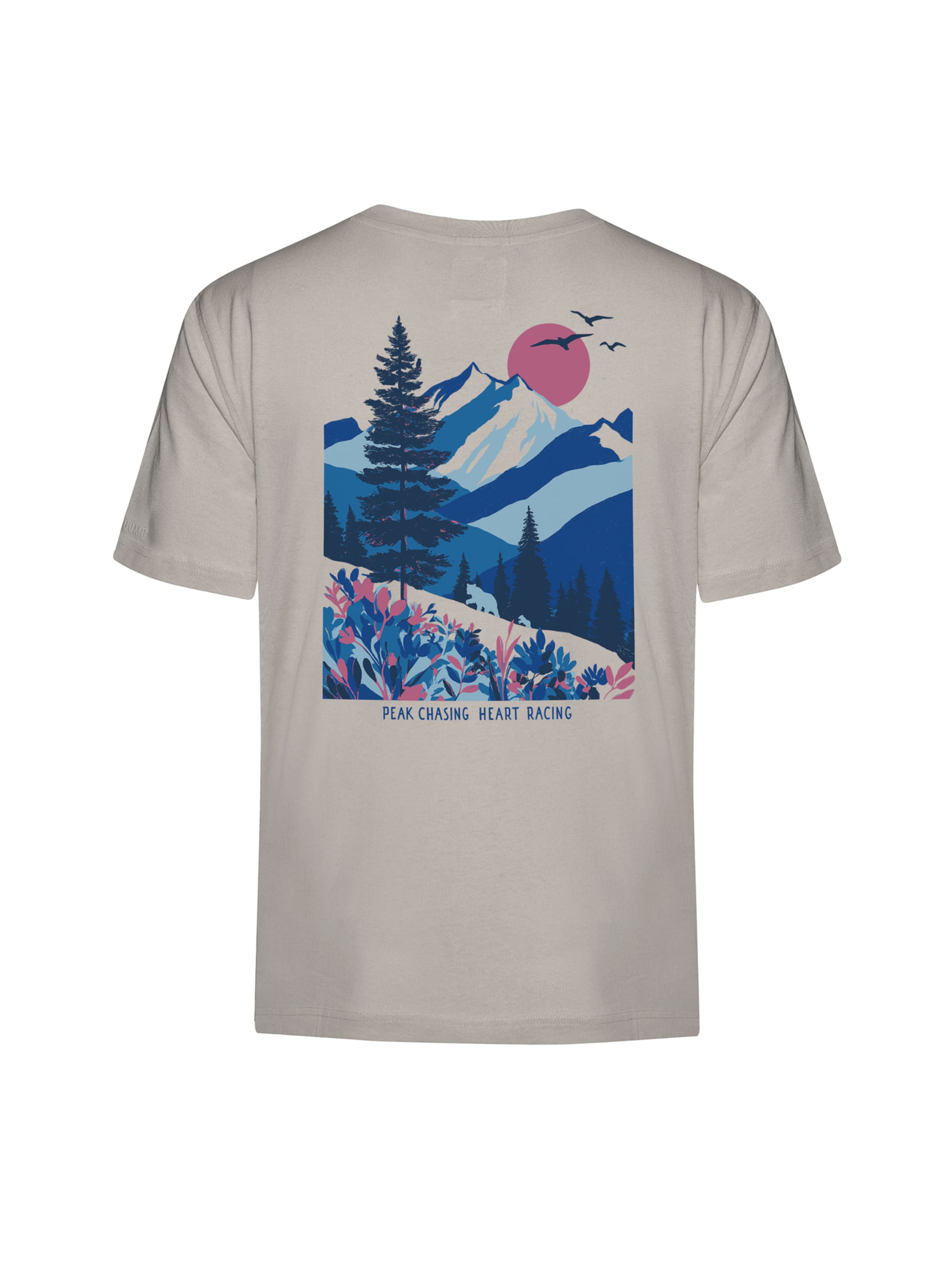 GREENBOMB Shirt 'Fusion Mountain Bloom' in Grijs: voorkant