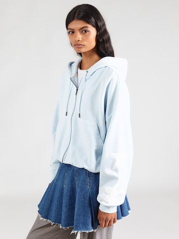 GUESS JEANS - Sudadera con cremallera en azul: frente