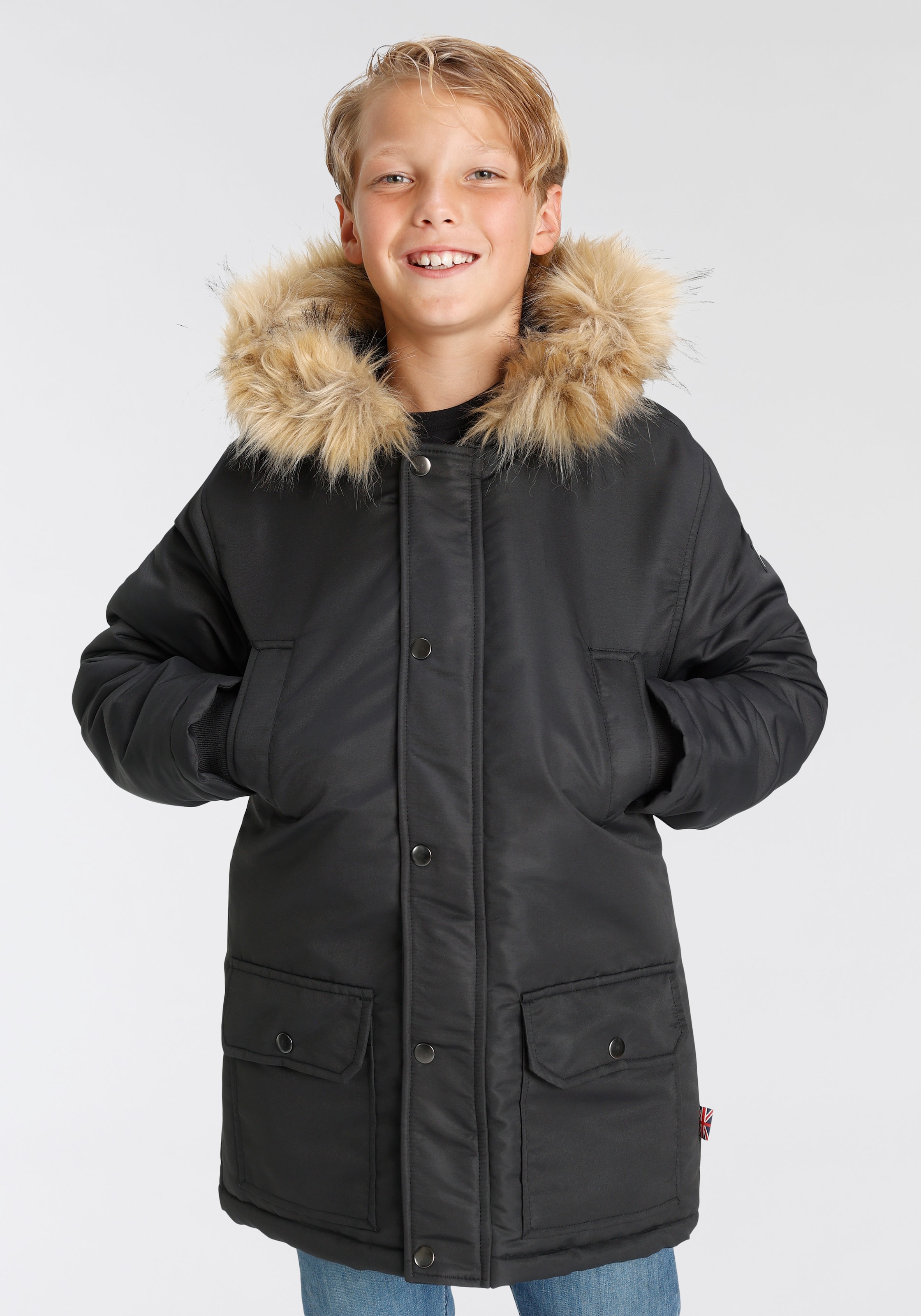 LONSDALE Winter Jacket in Black ABOUT YOU