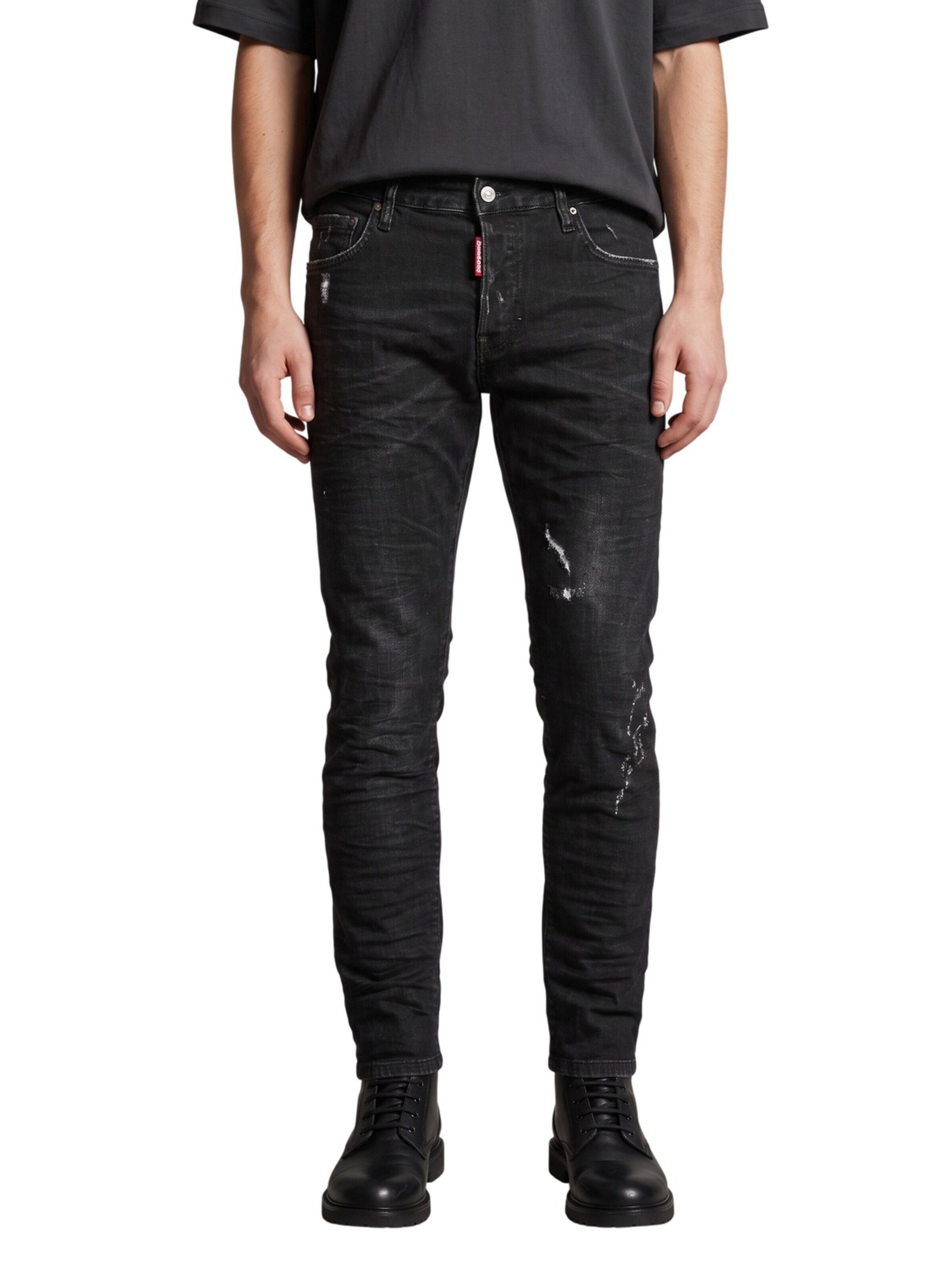 DSQUARED2 - Slimfit Vaquero '1964 Black Distressed' en negro