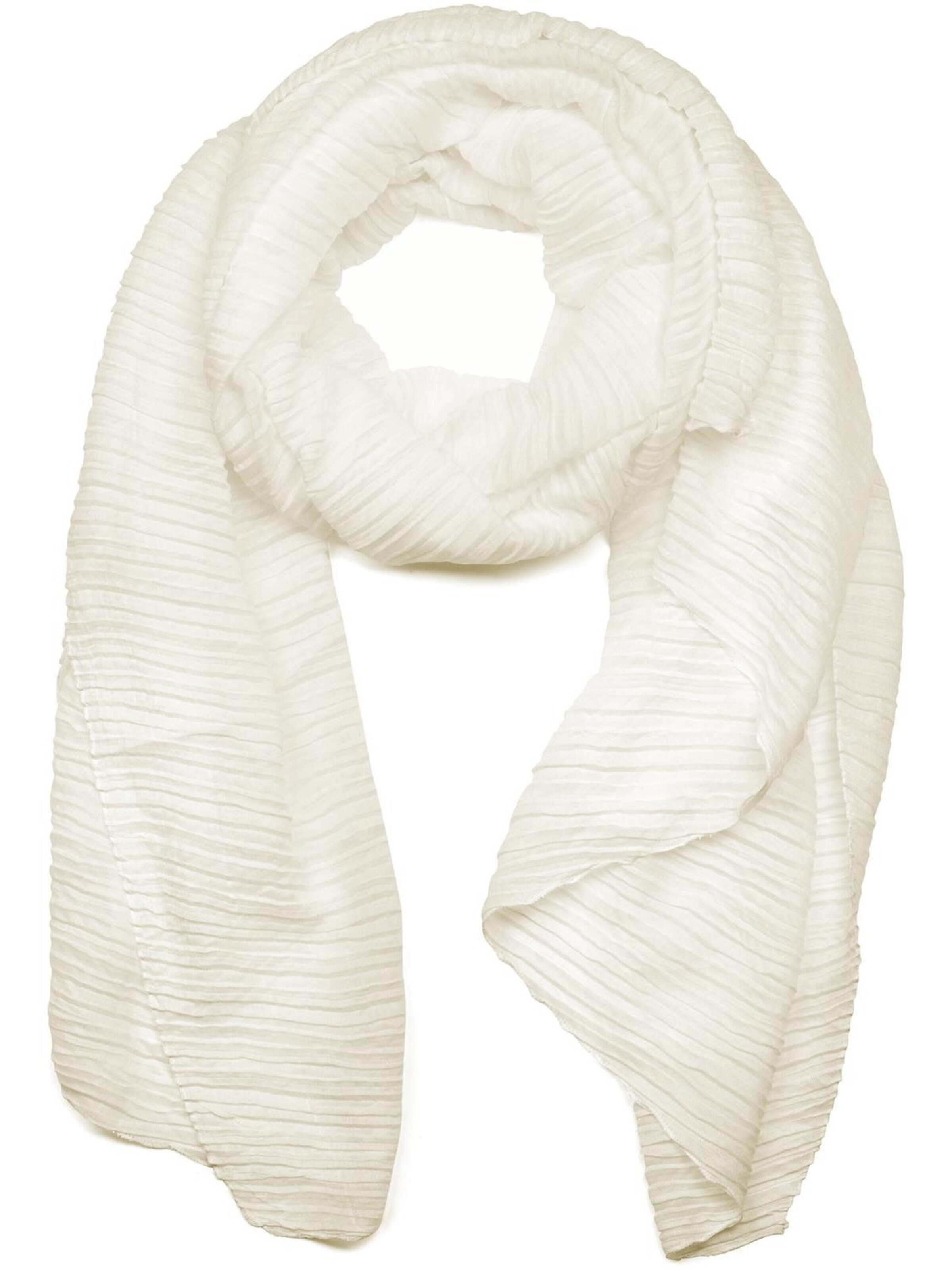 styleBREAKER Schal 'Gekreppter Unifarbener Schal'‌‌‌‌‌‌‌‌ in Beige: Vorderseite