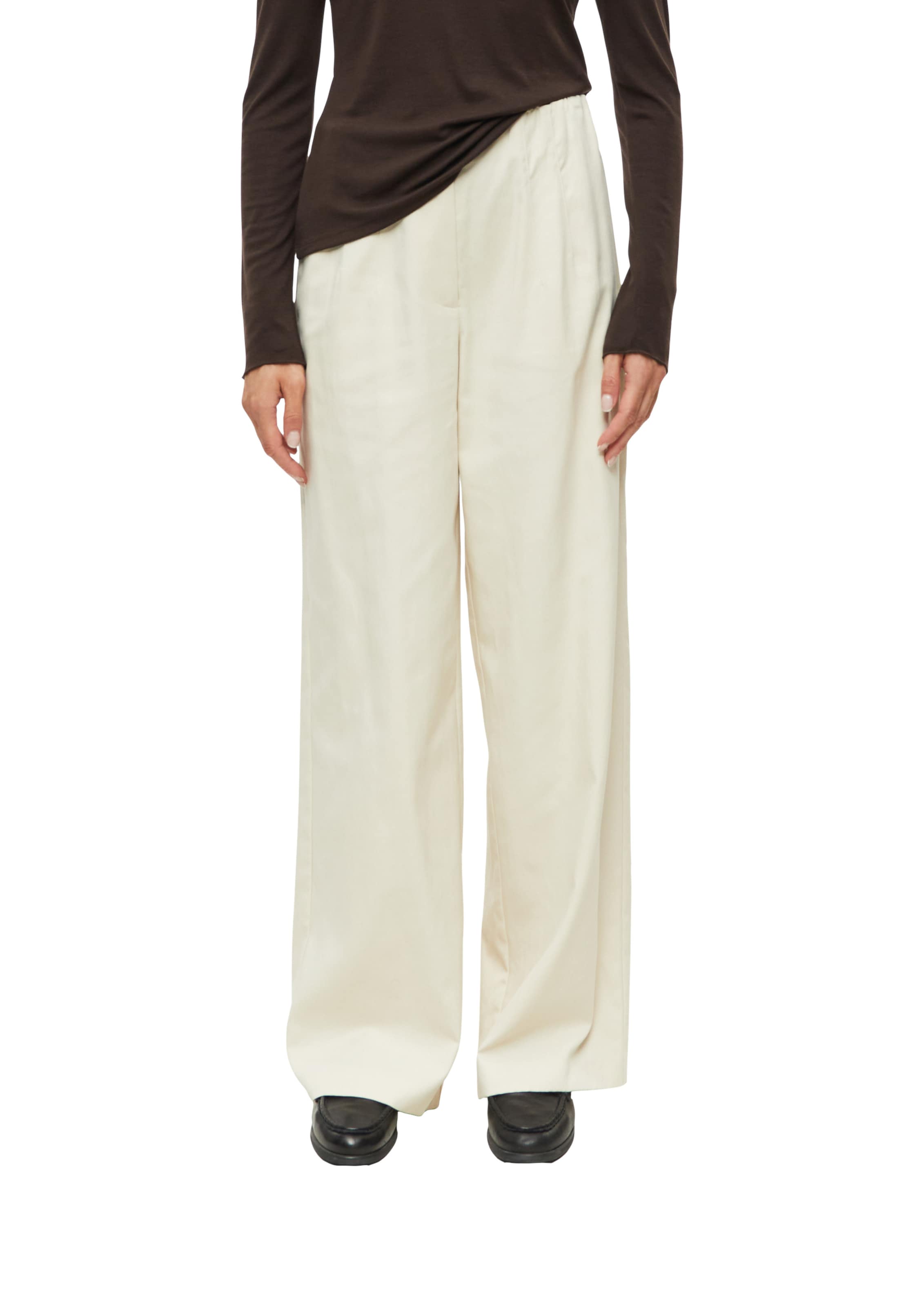 s.Oliver Wide Leg Hose in Beige: Vorderseite
