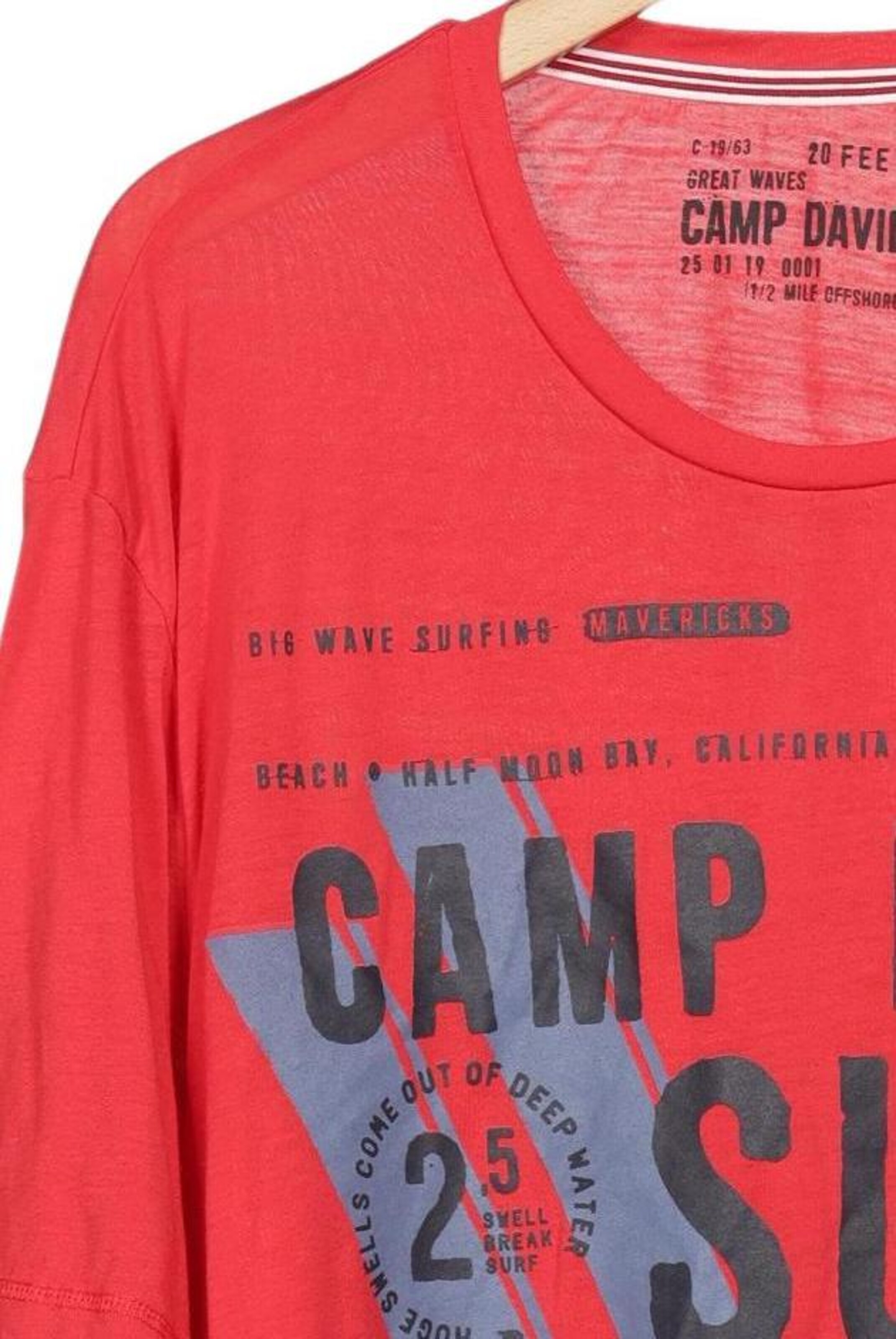 CAMP DAVID Shirt in 4XL in Red