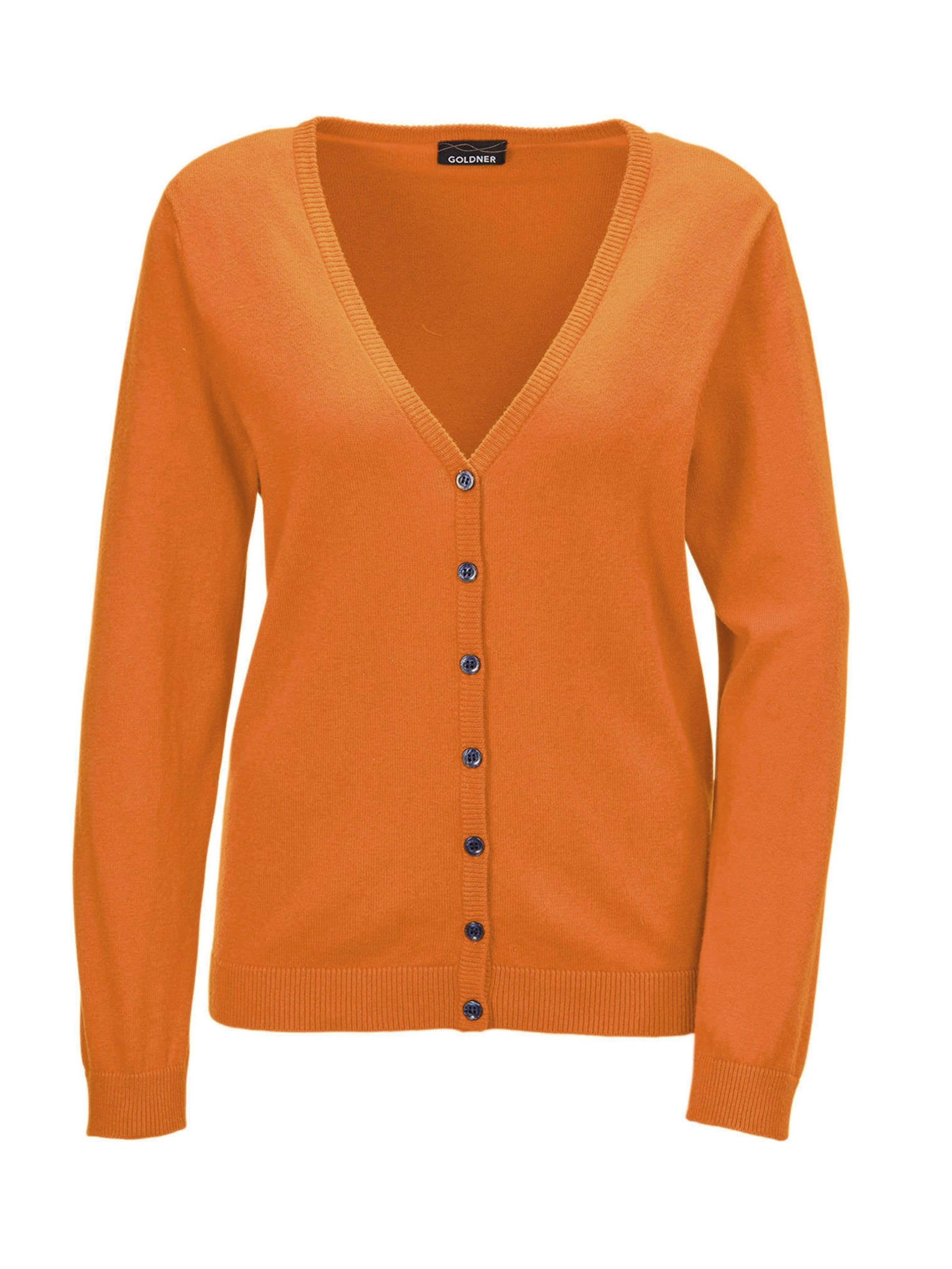 Goldner Strickjacke in Orange: Vorderseite