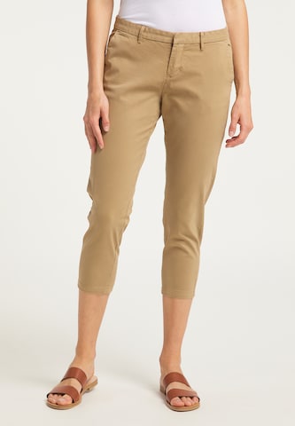 Coupe slim Pantalon chino DreiMaster Vintage en beige : devant