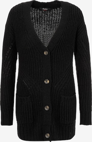 Aniston CASUAL Strickjacke in Schwarz: Vorderseite
