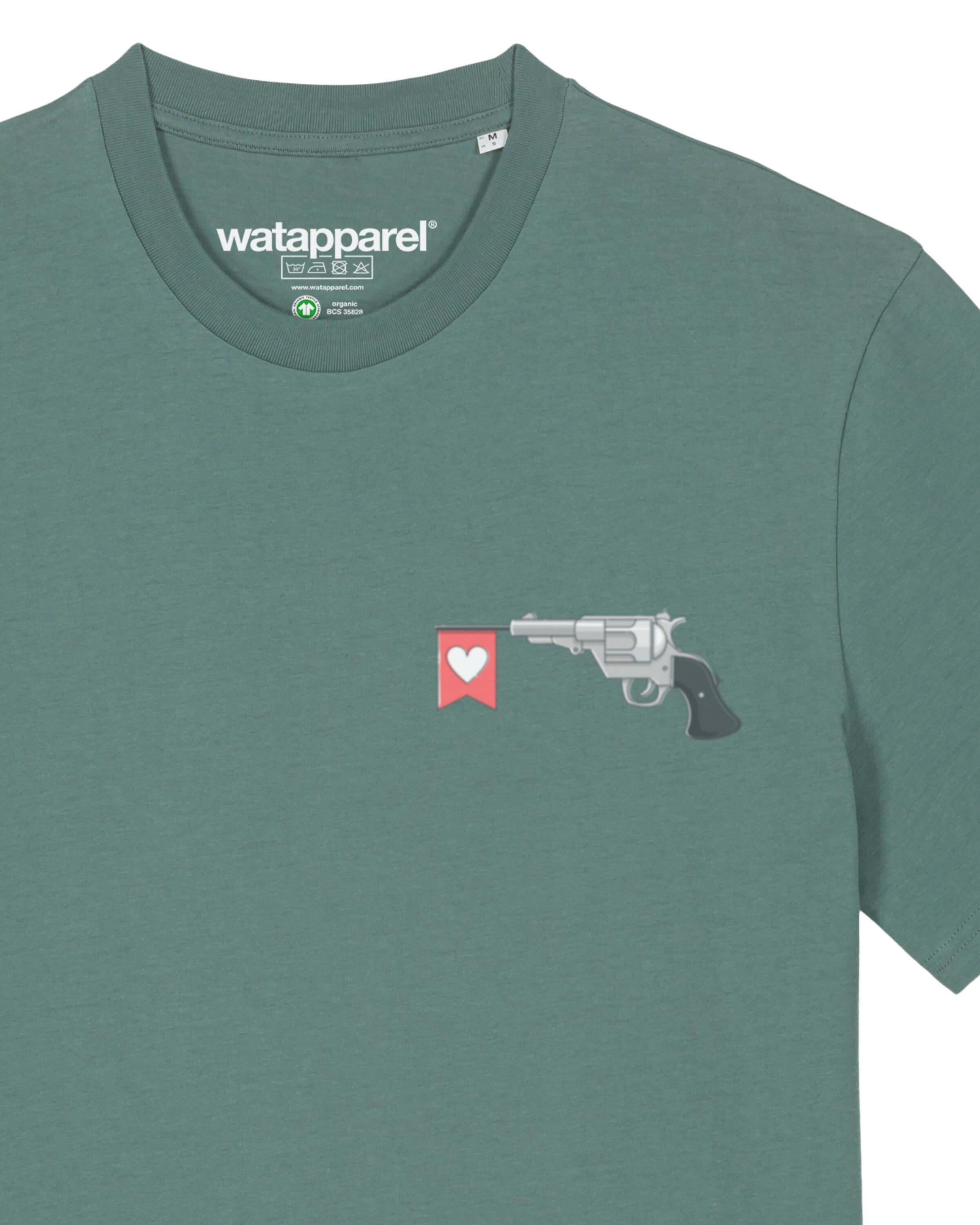 T-Shirt 'Make love not war' Watapparel en vert