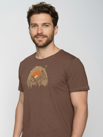 GREENBOMB Shirt ' Spice Peak Circle ' in Brown