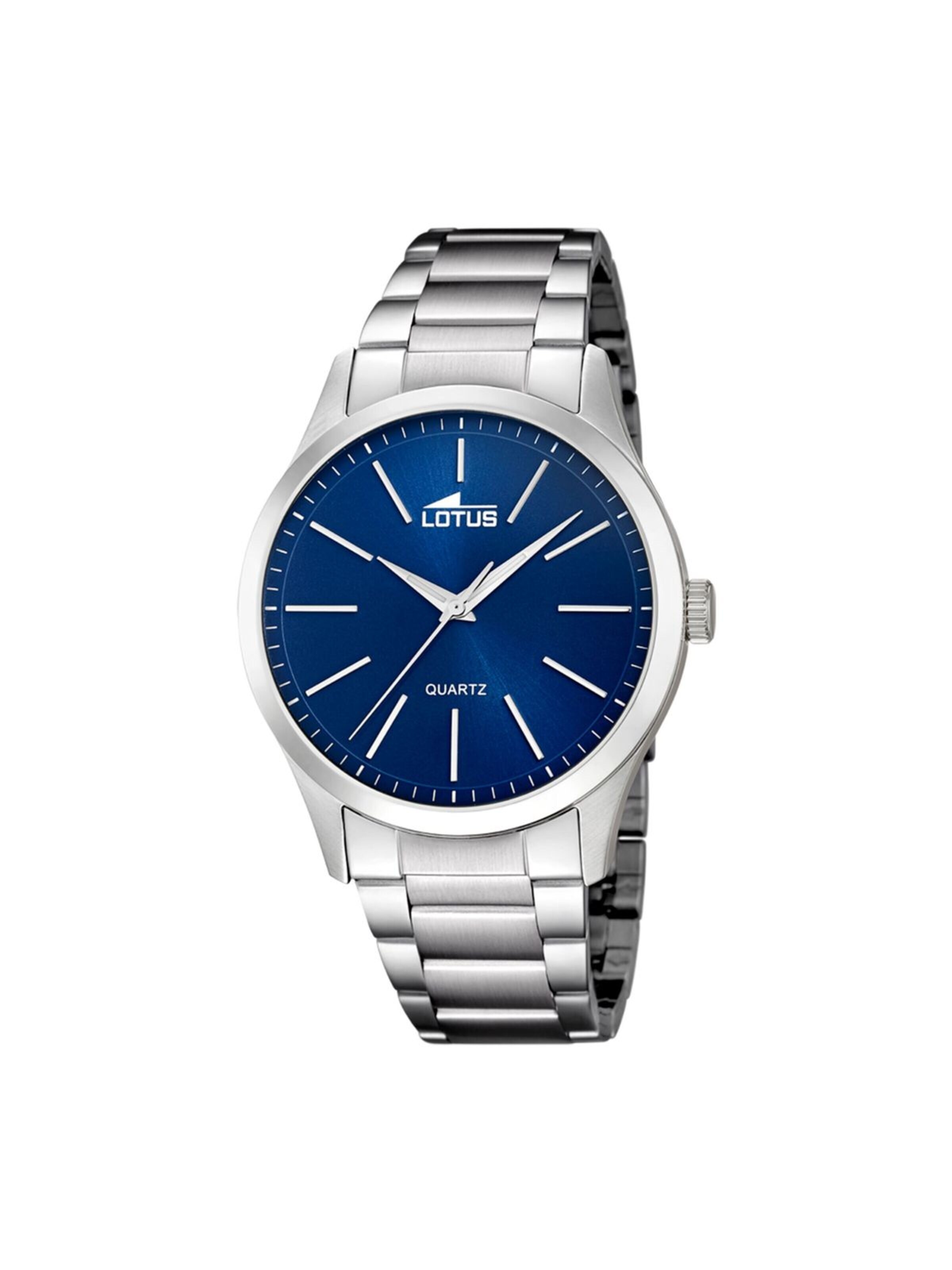 Lotus Analoog horloge in Blauw: voorkant
