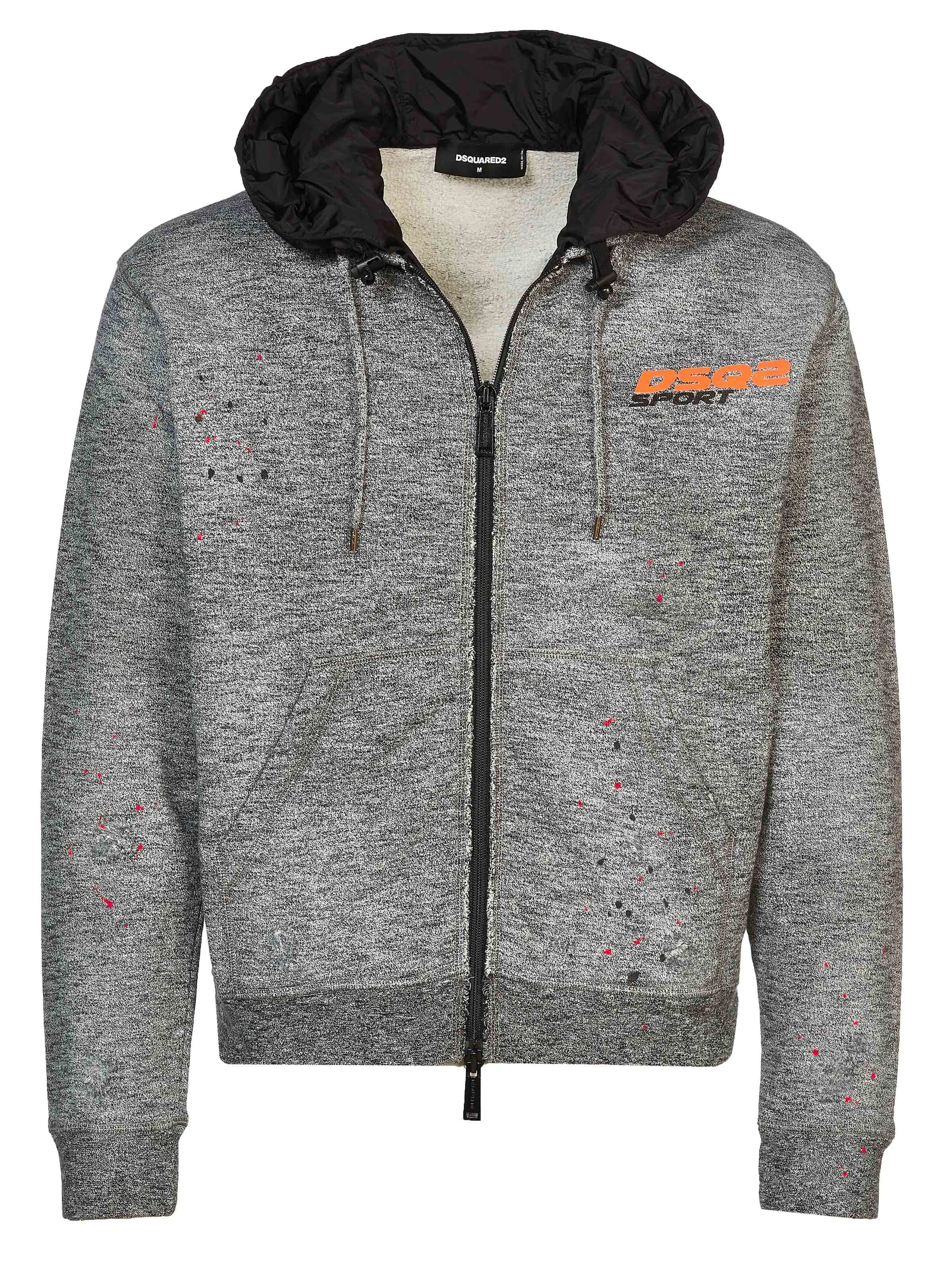 DS2 Zip-Up Hoodie 'Dsquared2 Jacke' in Grey: front