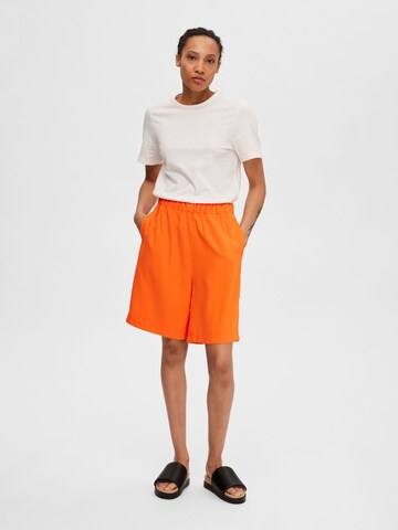 SELECTED FEMME Wide leg Pants 'TINNI' in Orange