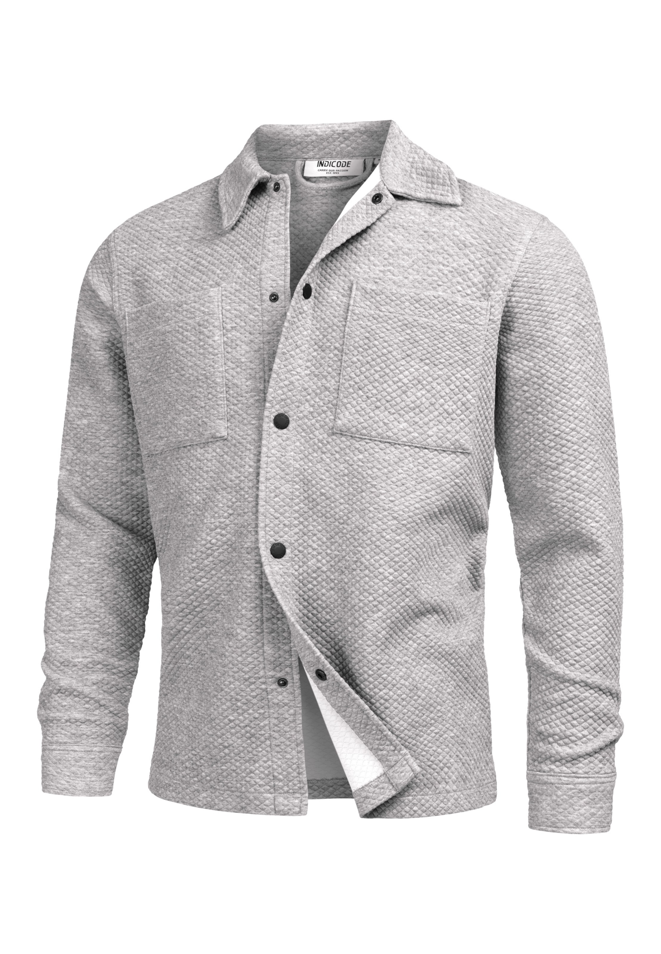 Chemise 'Rhomon' INDICODE JEANS en gris : devant