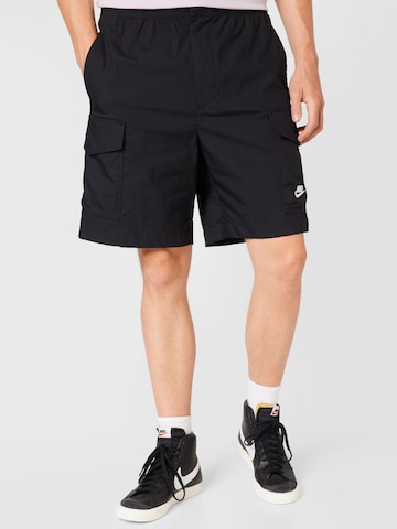 Nike Sportswear Loosefit Παντελόνι cargo σε μαύρο: μπροστά