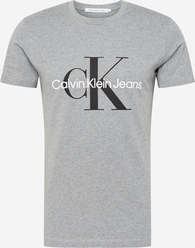 Calvin Klein Jeans Μπλουζάκι σε γκρι μελανζέ / μαύρο / λευκό, Άποψη προϊόντος