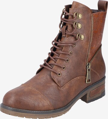 Rieker Lace-Up Ankle Boots in Brown: front