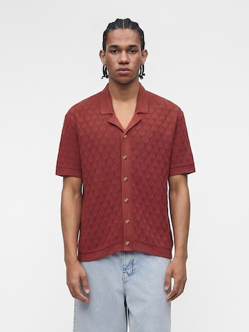 Abercrombie & Fitch Плетена жилетка 'RAFFIA' в оранжево: отпред