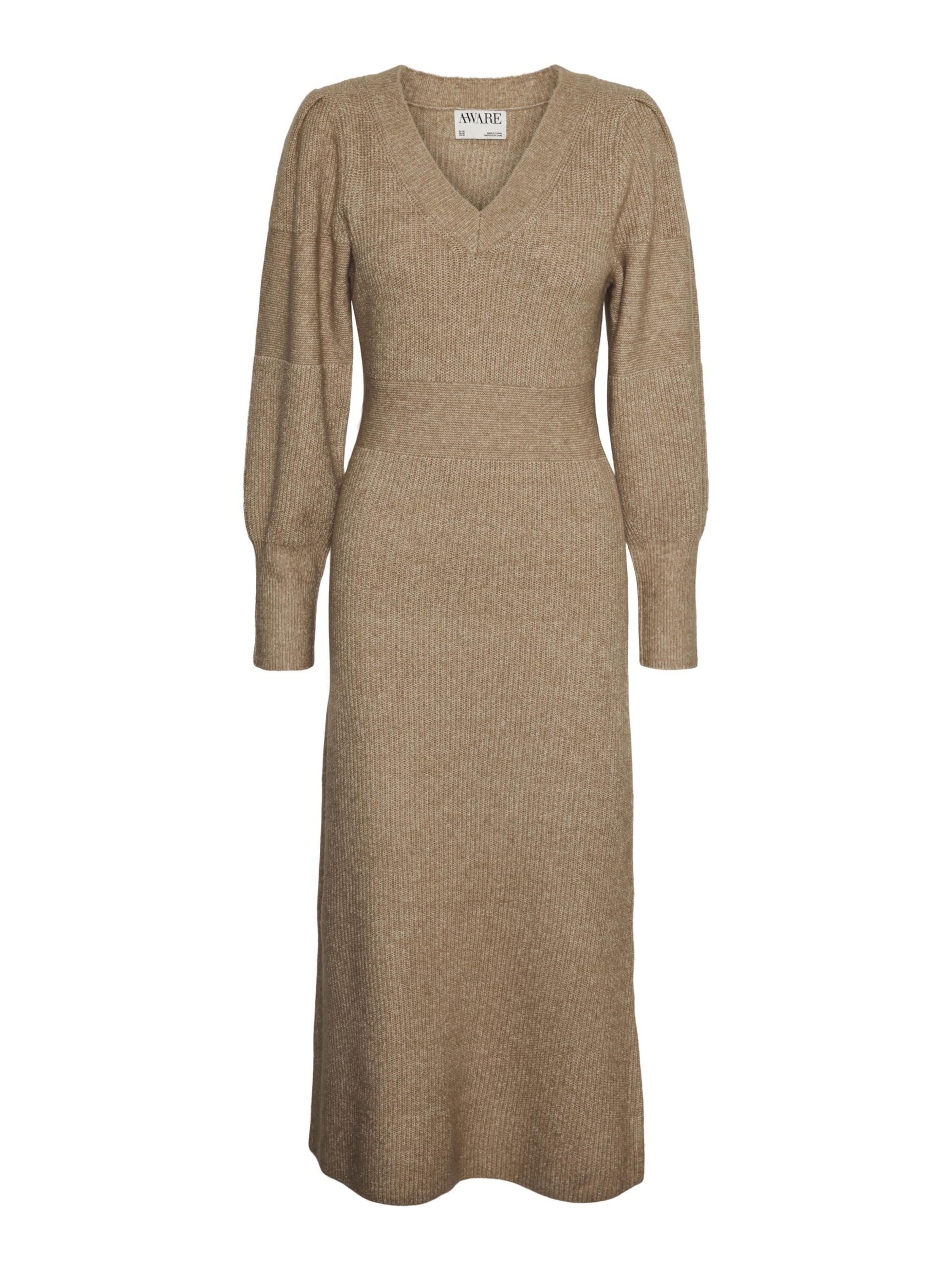 Robes en maille 'ANGALINA' VERO MODA en beige : devant